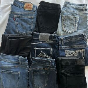 Levi's Straight Leg Jeans - Blue and Black Mix